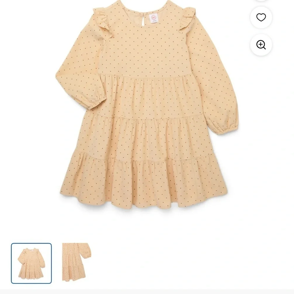 Wonder nation Kids Cream cord raffle Polka Dot Dress